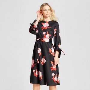 Target Floral and Black Midi dress